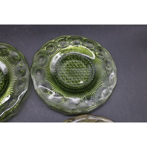 Vintage Bartlett Collins 3 Green & 3 Amber Glass  Bread Plates 5 3/4” - Picture 4 of 13